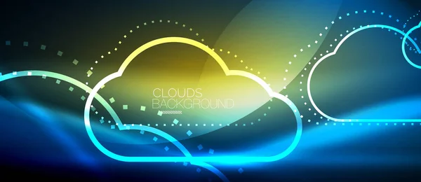 Computación en nube vectorial, concepto de almacenamiento — Archivo Imágenes Vectoriales