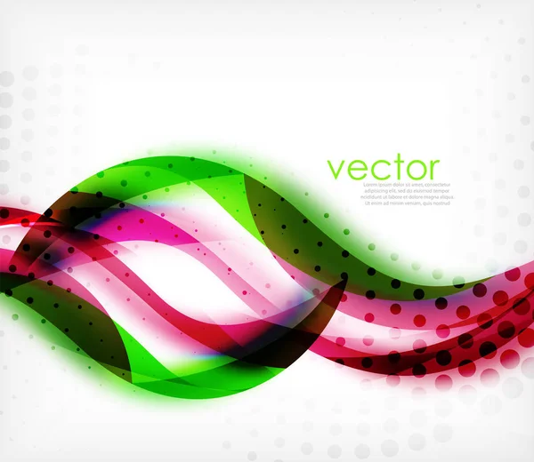 Vector colorido raya ondulada sobre fondo blanco con efectos borrosos. Vector digital techno abstract background — Vector de stock