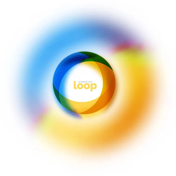 Loop cerchio icona aziendale, creato con vetro forme di colore trasparente — Vettoriale Stock