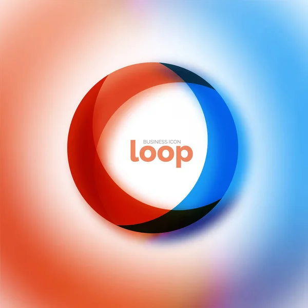 Loop Circle Business-Ikone, mit transparenten Formen aus Glas — Stockvektor