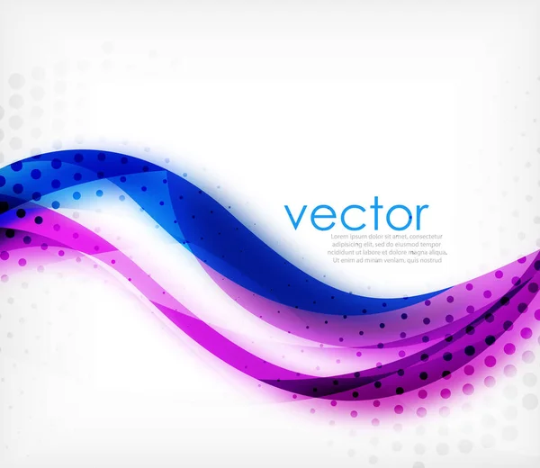 Vetor listra ondulada colorida no fundo branco com efeitos borrados. Vector digital techno fundo abstrato — Vetor de Stock