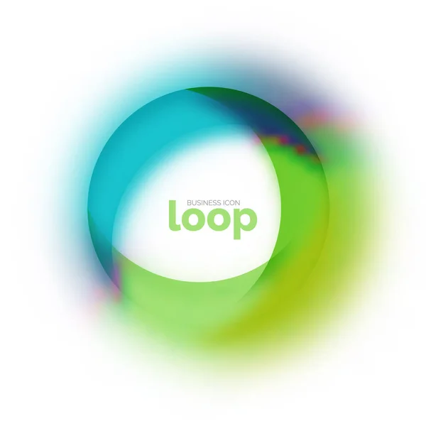 Loop cerchio icona aziendale, creato con vetro forme di colore trasparente — Vettoriale Stock