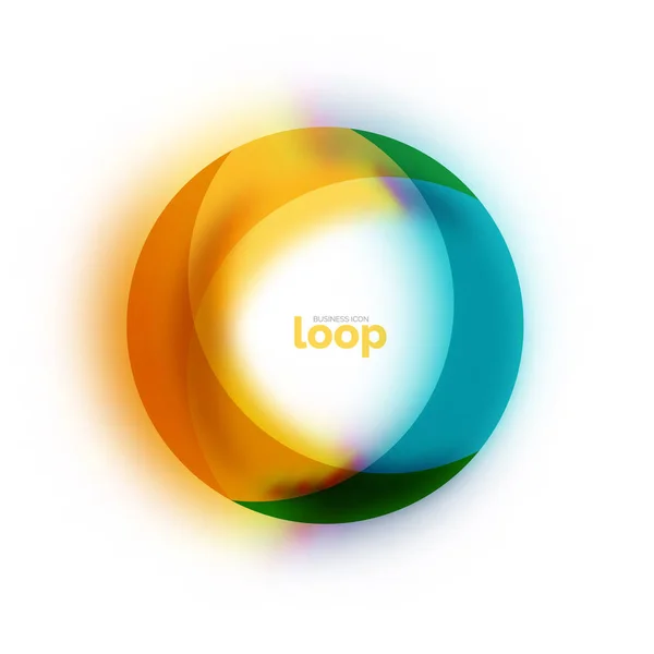 Βρόχου κύκλου επαγγελματική εικονίδιο, δημιουργήθηκε με γυαλί διαφανές χρώμα σχήματα — Διανυσματικό Αρχείο