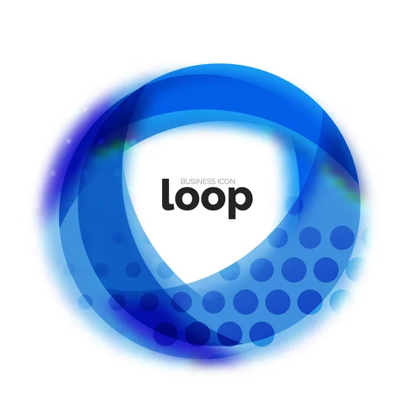 Loop Circle Business-Ikone, mit transparenten Formen aus Glas — Stockvektor