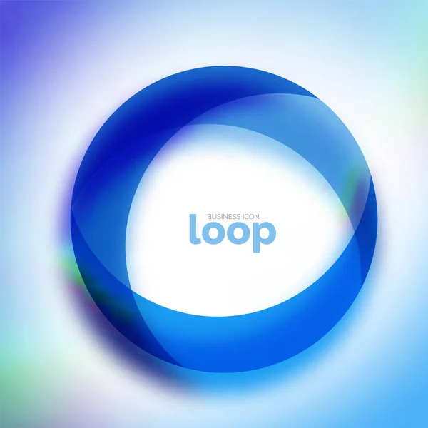 Ícone de negócio de círculo de loop, criado com formas de cores transparentes de vidro — Vetor de Stock