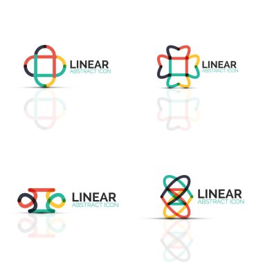 Soyut çiçek veya yıldız minimalist doğrusal simgeler, ince çizgi geometrik düz simgeler için iş simgesi tasarım, soyut düğmeleri veya Amblemler