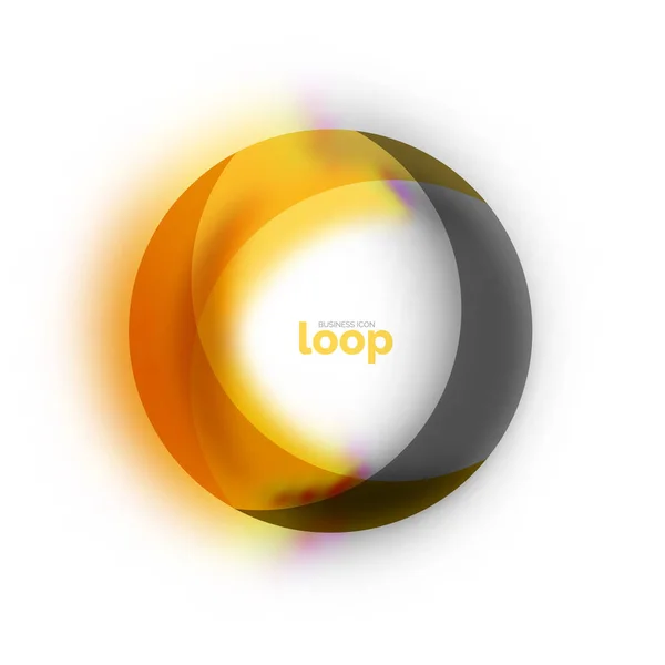 Loop cerchio icona aziendale, creato con vetro forme di colore trasparente — Vettoriale Stock