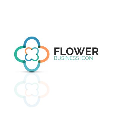 Soyut çiçek ya da yıldız minimalist doğrusal simgesi, ince çizgi geometrik düz simgesi iş simgesi tasarım, düğmesi veya amblem