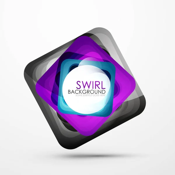 Fyrkantig swirl abstrakt banner — Stock vektor