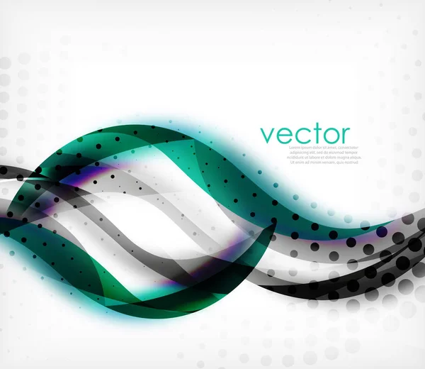 Vector colorido raya ondulada sobre fondo blanco con efectos borrosos. Vector digital techno abstract background — Vector de stock