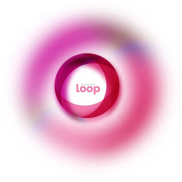 Loop cerchio icona aziendale, creato con vetro forme di colore trasparente — Vettoriale Stock