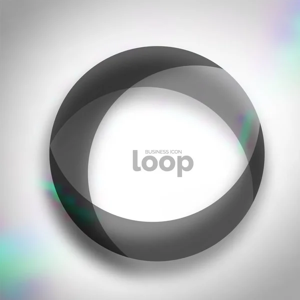 Loop cerchio icona aziendale, creato con vetro forme di colore trasparente — Vettoriale Stock