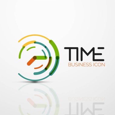 Vektör soyut logo fikri, zaman kavramı veya saat iş simgesi