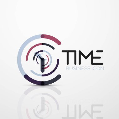 Vektör soyut logo fikri, zaman kavramı veya saat iş simgesi