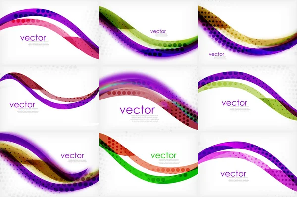 Set of business corporate abstract backgrounds, wave brochure or flyer design templates — Stock Vector