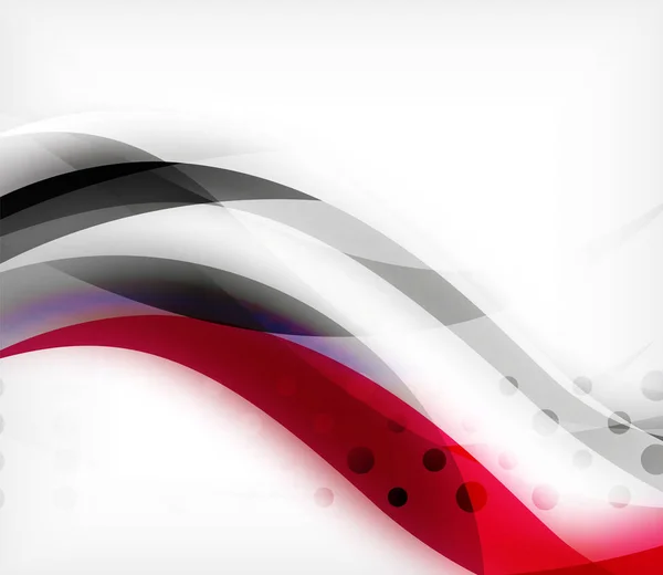 Vector kleurrijke golvende streep op witte achtergrond met wazig effecten. Vector digitale techno abstracte achtergrond — Stockvector