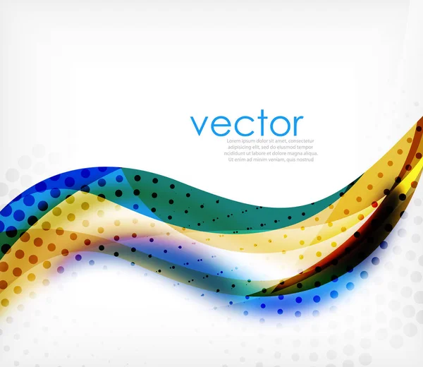 Векторна барвиста хвиляста смуга на білому тлі з розмитими ефектами. Векторне цифрове техно абстрактне тло — стоковий вектор