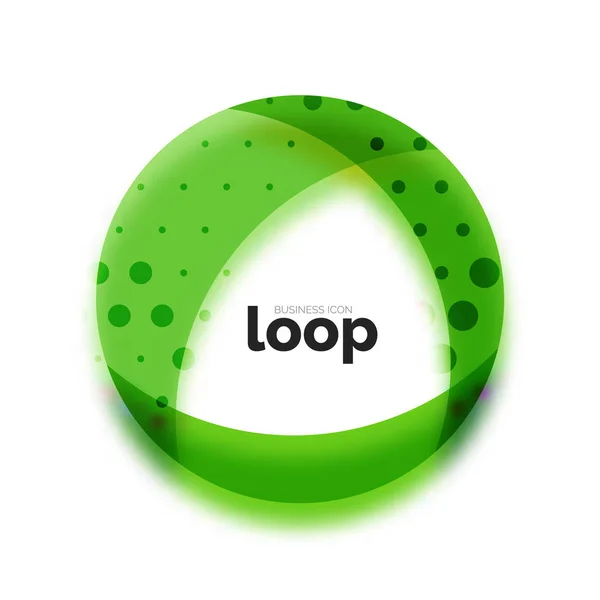 Loop Circle Business-Ikone, mit transparenten Formen aus Glas — Stockvektor