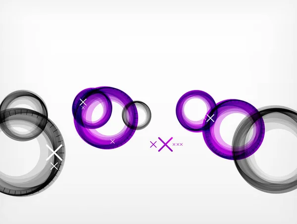 Vliegen abstracte cirkels, vector geometrische achtergrond, kleur luchtbellen, web-sjabloon voor spandoek, bedrijfs- of technologie achtergrond van de presentatie of elementen — Stockvector