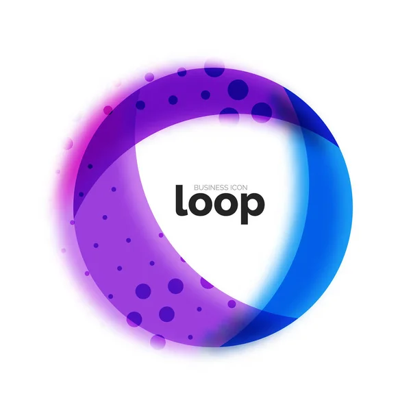 Loop kruhu obchodní ikonu, vytvořené s tvary skla, transparentní barva — Stockový vektor