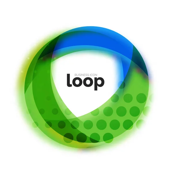 Loop Circle Business-Ikone, mit transparenten Formen aus Glas — Stockvektor