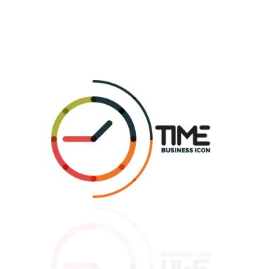 Vektör soyut logo fikri, zaman kavramı veya saat iş simgesi. Yaratıcı logo tasarım şablonu