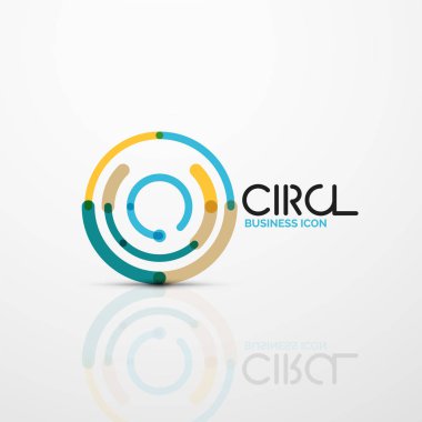 Soyut girdap satırları sembolü, daire logo simge