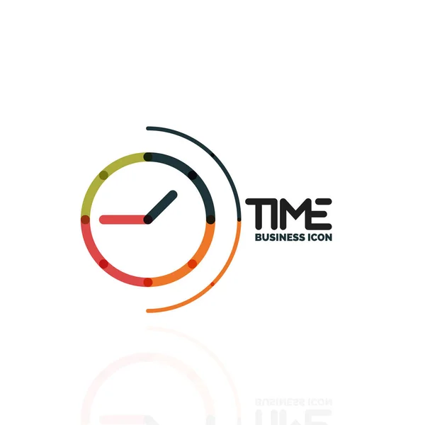 Idea de logotipo abstracto vectorial, concepto de tiempo o icono de negocio reloj. Plantilla de diseño del logotipo creativo — Vector de stock