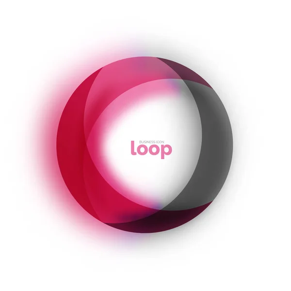 Loop cerchio icona aziendale, creato con vetro forme di colore trasparente — Vettoriale Stock