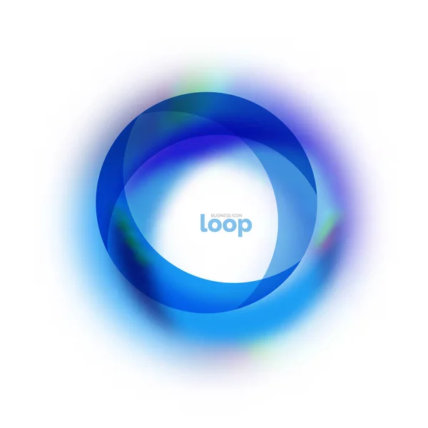 Loop Circle Business-Ikone, mit transparenten Formen aus Glas — Stockvektor