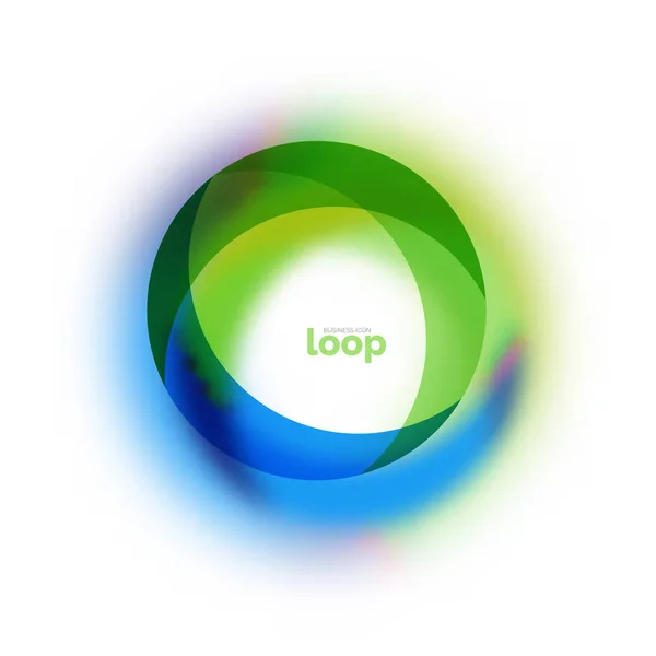 Ícone de negócio de círculo de loop, criado com formas de cores transparentes de vidro — Vetor de Stock