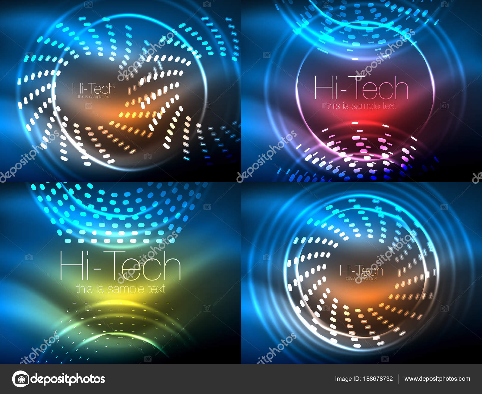 set of glowing neon