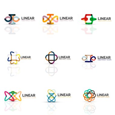 Soyut çiçek veya yıldız minimalist doğrusal simgeler, ince çizgi geometrik düz simgeler için iş simgesi tasarım, soyut düğmeleri veya Amblemler