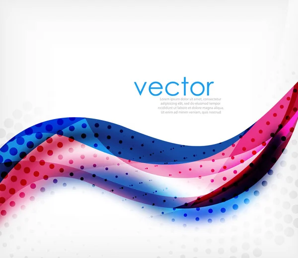 Vektor bunte wellige Streifen auf weißem Hintergrund mit unscharfen Effekten. Vektor digitaler Techno abstrakter Hintergrund — Stockvektor