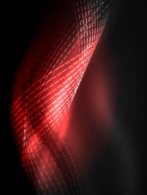 Zarif neon akan şeritler, ışık efektleri ile yumuşak dalgalar