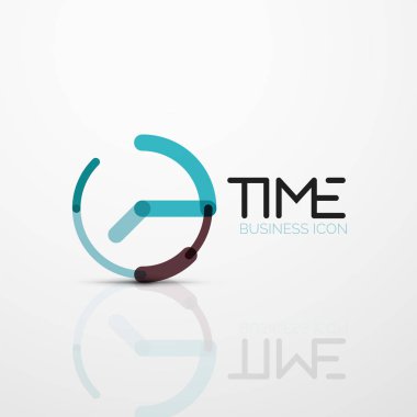 Vektör soyut logo fikri, zaman kavramı veya saat iş simgesi