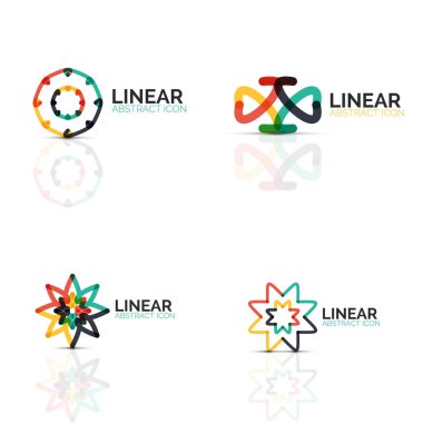 Soyut çiçek veya yıldız minimalist doğrusal simgeler, ince çizgi geometrik düz simgeler için iş simgesi tasarım, soyut düğmeleri veya Amblemler