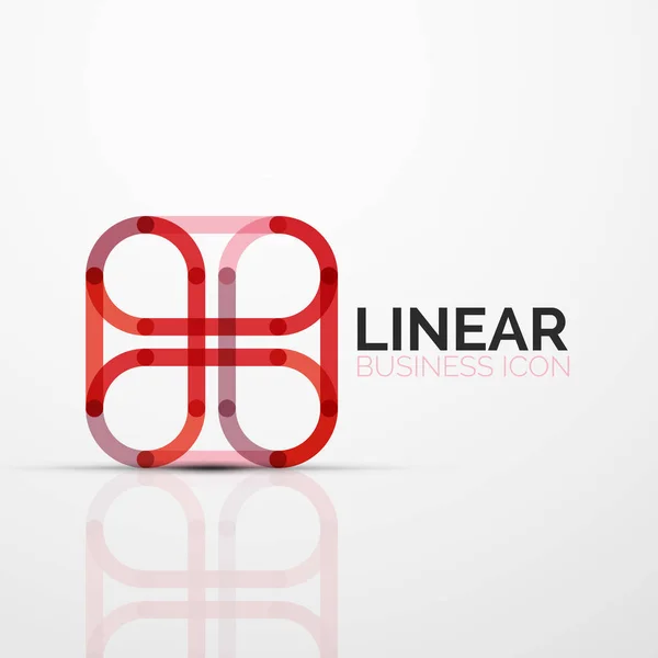 Ícone linear minimalista da flor ou da estrela abstrata, símbolo liso geométrico da linha fina para o projeto do ícone do negócio, botão abstrato ou emblema — Vetor de Stock