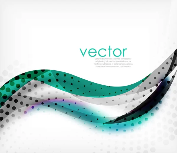 Vector colorido raya ondulada sobre fondo blanco con efectos borrosos. Vector digital techno abstract background — Vector de stock