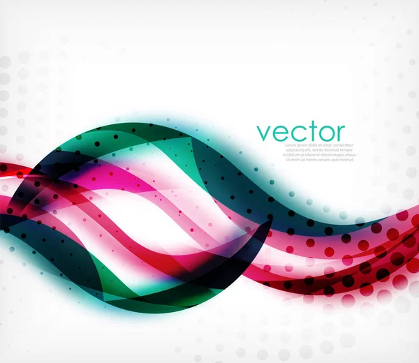 Vector colorful wavy stripe on white background with blurred effects. Vector digital techno abstract background — Stock Vector