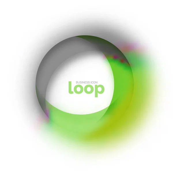 Loop Circle Business-Ikone, mit transparenten Formen aus Glas — Stockvektor