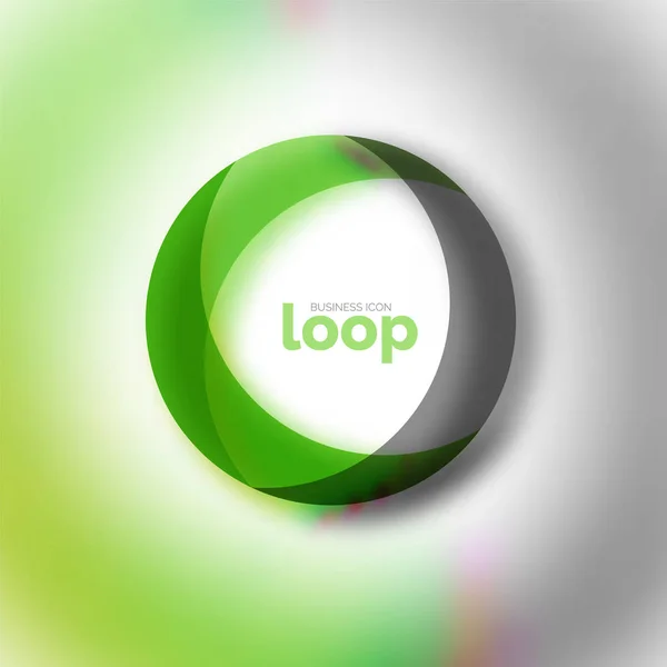 Loop circle business icon, created with glass transparent color shapes — Stock Vector