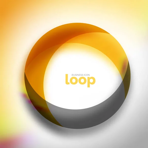 Loop cerchio icona aziendale, creato con vetro forme di colore trasparente — Vettoriale Stock