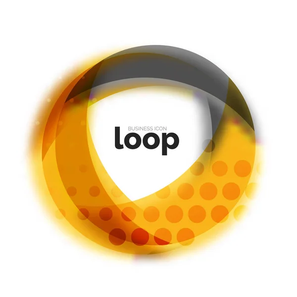 Loop Circle Business-Ikone, mit transparenten Formen aus Glas — Stockvektor