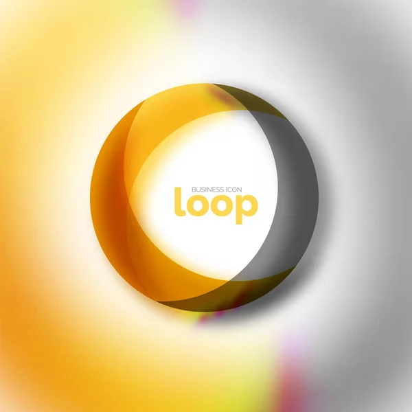 Loop cerchio icona aziendale, creato con vetro forme di colore trasparente — Vettoriale Stock