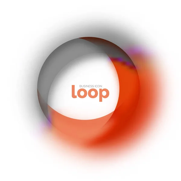 Loop Circle Business-Ikone, mit transparenten Formen aus Glas — Stockvektor