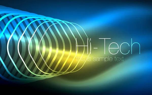 Esboço hexágonos, formas geométricas brilhantes, fundo abstrato techno digital — Vetor de Stock