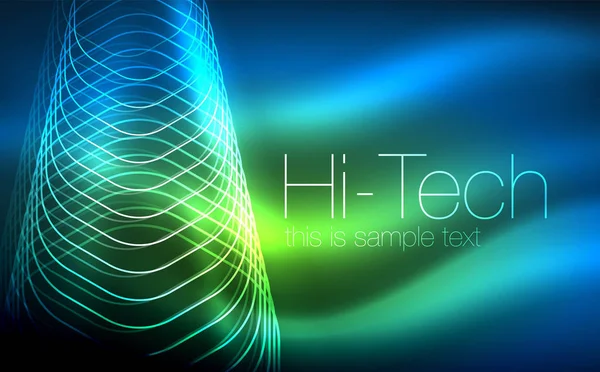 Esquema hexágonos, formas geométricas brillantes, tecno abstracto digital fondo — Archivo Imágenes Vectoriales