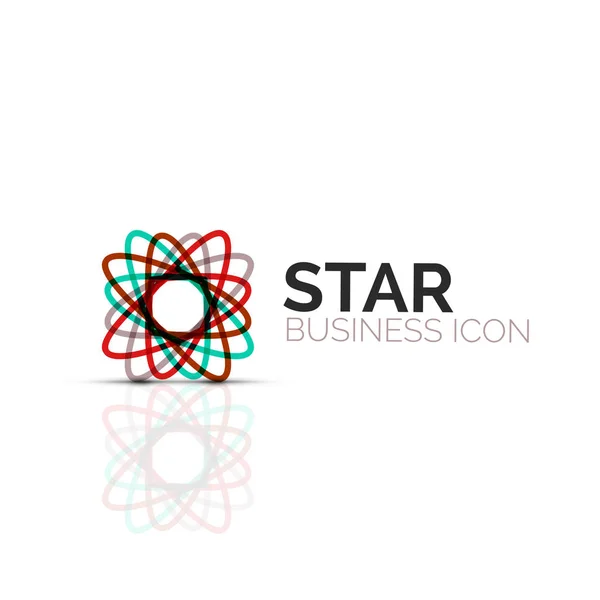 Fleur abstraite ou étoile icône linéaire minimaliste, mince ligne géométrique symbole plat pour la conception de l'icône d'entreprise, bouton abstrait ou emblème — Image vectorielle