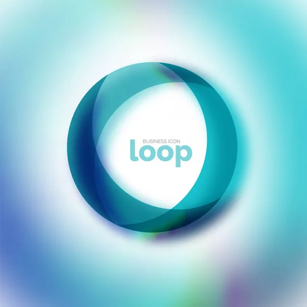 Loop cirkel business ikonen, skapade med glas transparent färg former — Stock vektor